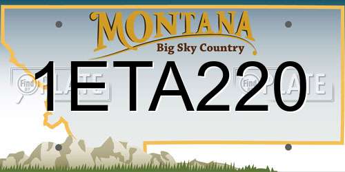 1ETA220 Montana License Plate