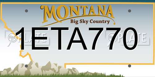 1ETA770 Montana License Plate