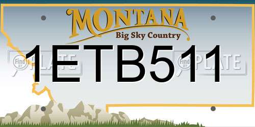 1ETB511 Montana License Plate