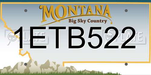 1ETB522 Montana License Plate