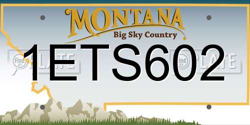 1ETS602 Montana License Plate