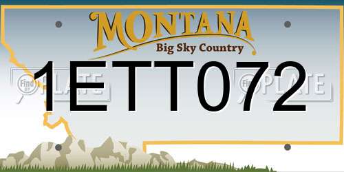1ETT072 Montana License Plate