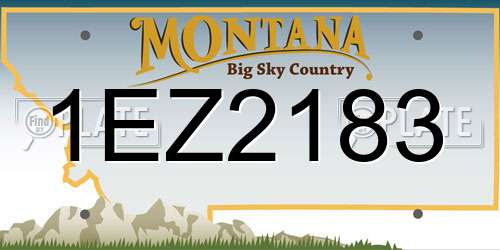 1EZ2183 Montana License Plate