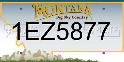 1EZ5877 Montana License Plate