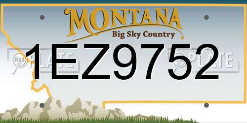 1EZ9752 Montana License Plate