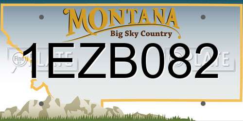 1EZB082 Montana License Plate