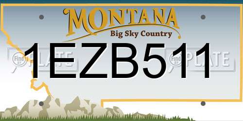 1EZB511 Montana License Plate
