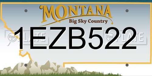 1EZB522 Montana License Plate