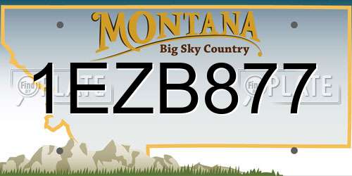 1EZB877 Montana License Plate
