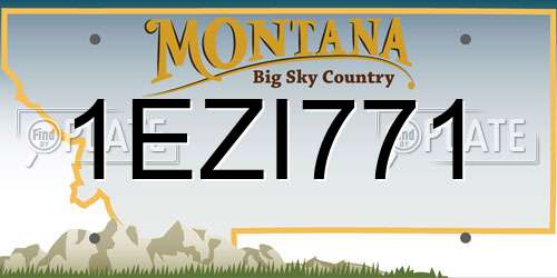 1EZI771 Montana License Plate