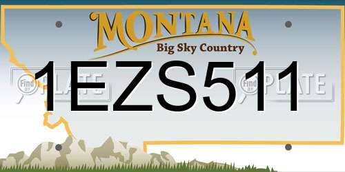 1EZS511 Montana License Plate