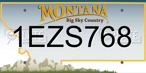 1EZS768 Montana License Plate