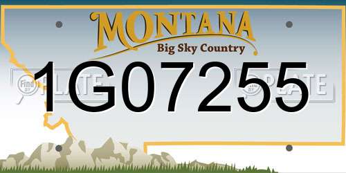1G07255 Montana License Plate