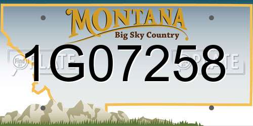 1G07258 Montana License Plate