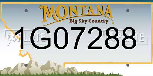1G07288 Montana License Plate
