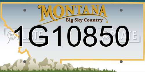 1G10850 Montana License Plate