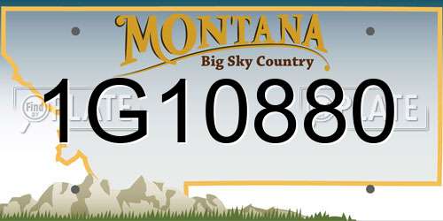 1G10880 Montana License Plate