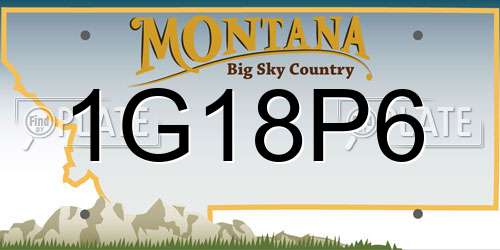 1G18P6 Montana License Plate