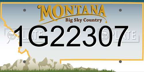 1G22307 Montana License Plate