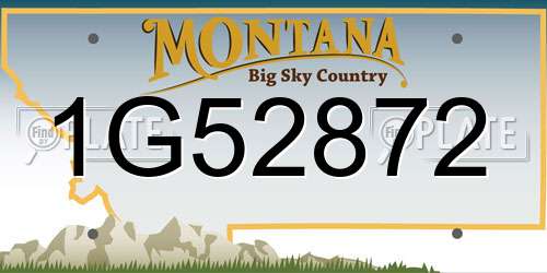 1G52872 Montana License Plate
