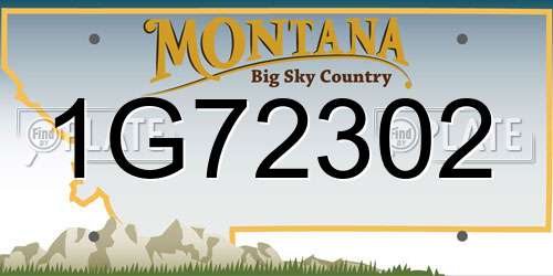 1G72302 Montana License Plate