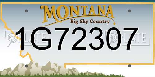 1G72307 Montana License Plate