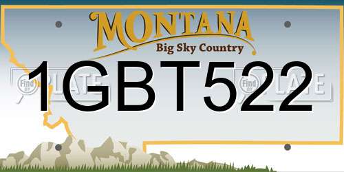1GBT522 Montana License Plate