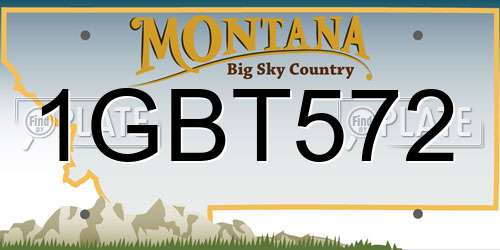 1GBT572 Montana License Plate
