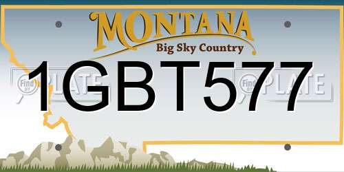 1GBT577 Montana License Plate