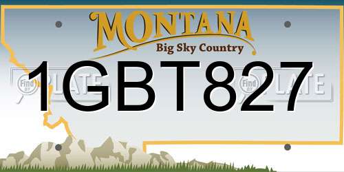 1GBT827 Montana License Plate