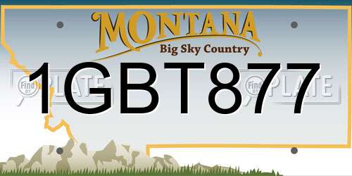 1GBT877 Montana License Plate