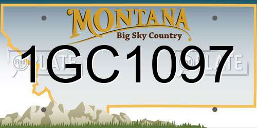 1GC1097 Montana License Plate