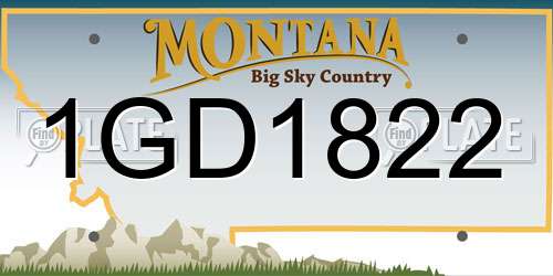 1GD1822 Montana License Plate