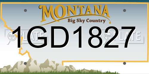 1GD1827 Montana License Plate