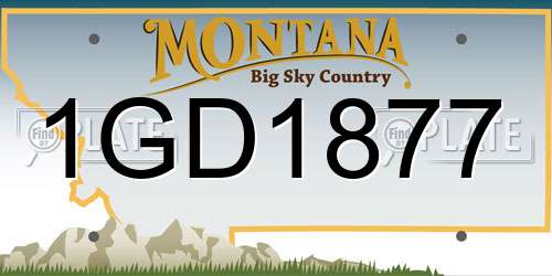 1GD1877 Montana License Plate