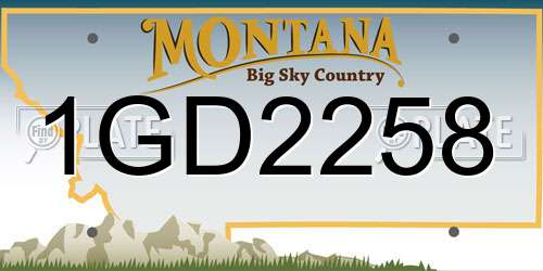 1GD2258 Montana License Plate