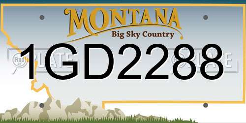1GD2288 Montana License Plate