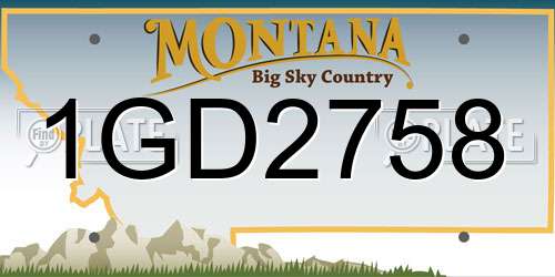 1GD2758 Montana License Plate