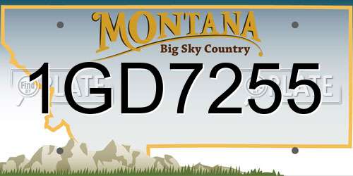 1GD7255 Montana License Plate