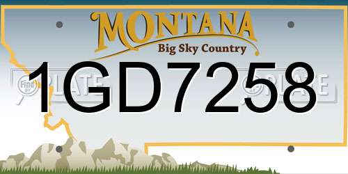 1GD7258 Montana License Plate