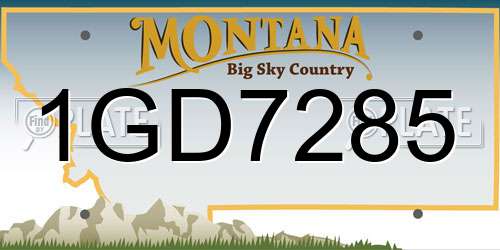 1GD7285 Montana License Plate