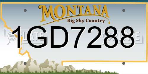 1GD7288 Montana License Plate
