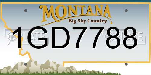 1GD7788 Montana License Plate
