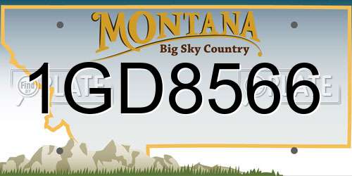 1GD8566 Montana License Plate