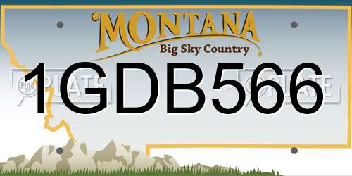 1GDB566 Montana License Plate