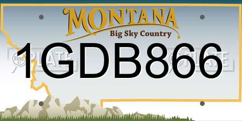 1GDB866 Montana License Plate