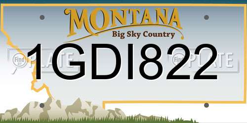 1GDI822 Montana License Plate