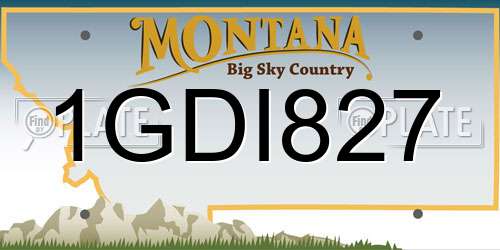 1GDI827 Montana License Plate