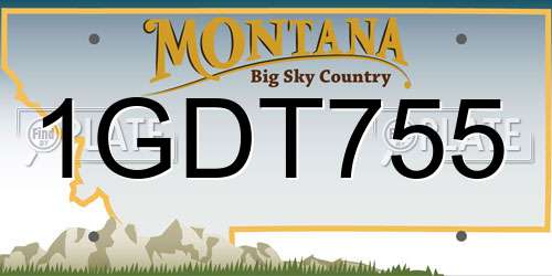 1GDT755 Montana License Plate