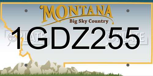 1GDZ255 Montana License Plate